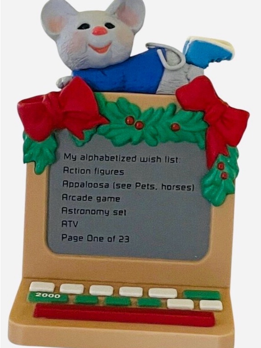 2000 Loggin’ On to Santa Mouse Kids Toy Notepad Playset